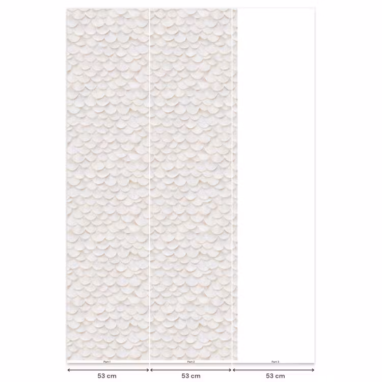 Schubben - Wit - Elegant Behang Vlies klein 1076 -USP_banen