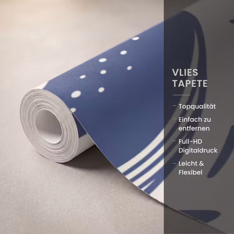 Walvis - Onderwater - Dieren - Abstract - Blauw Behang Vlies klein -USP_closeupDE