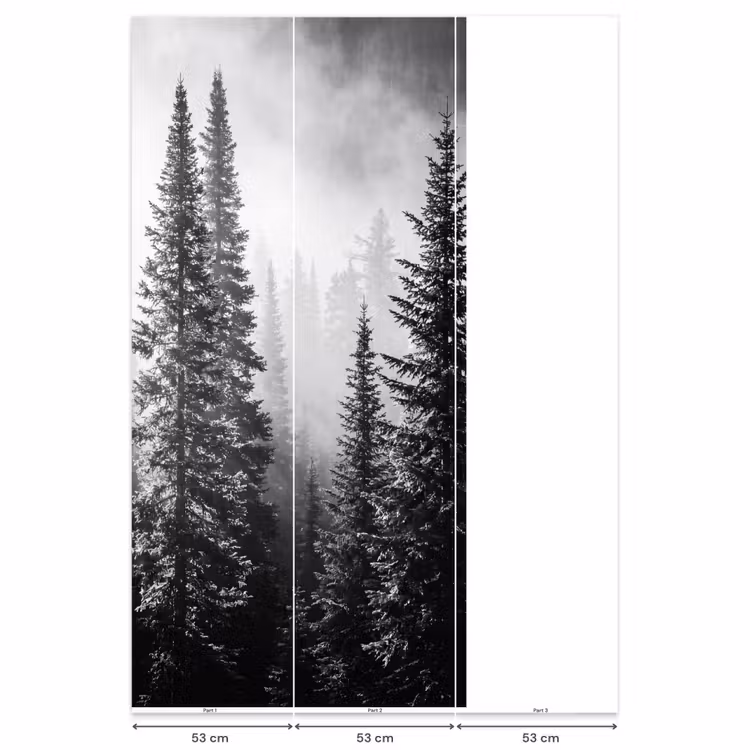 Bos - Mist - Winter - Monochroom - Natuur Behang Vlies klein -USP_banen