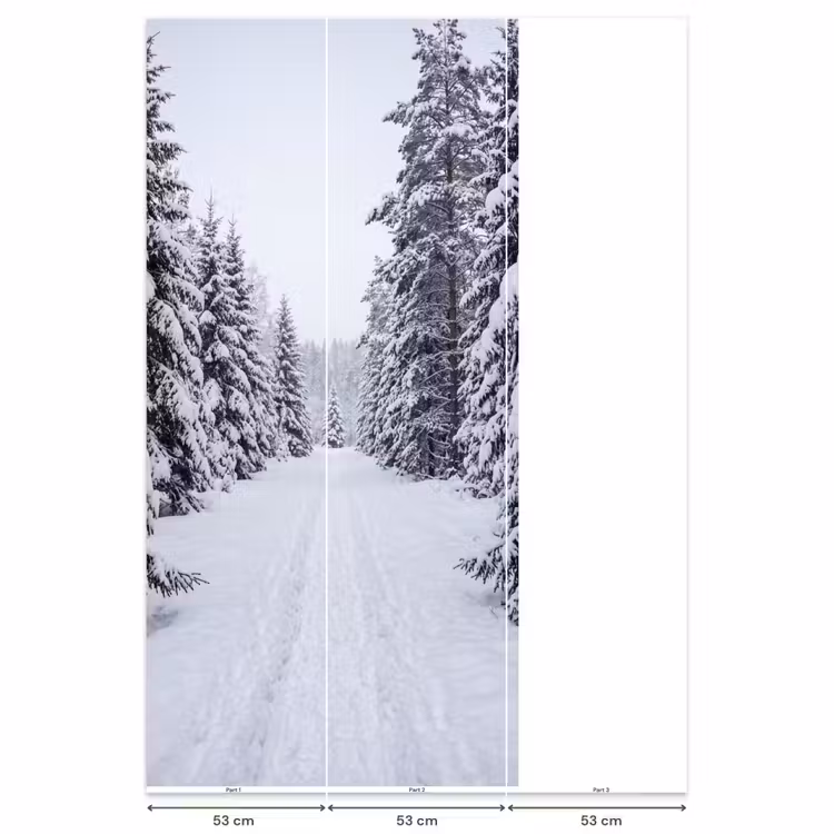 Bos - Winter - Sneeuw - Pad - Natuur Behang Vlies klein -USP_banen