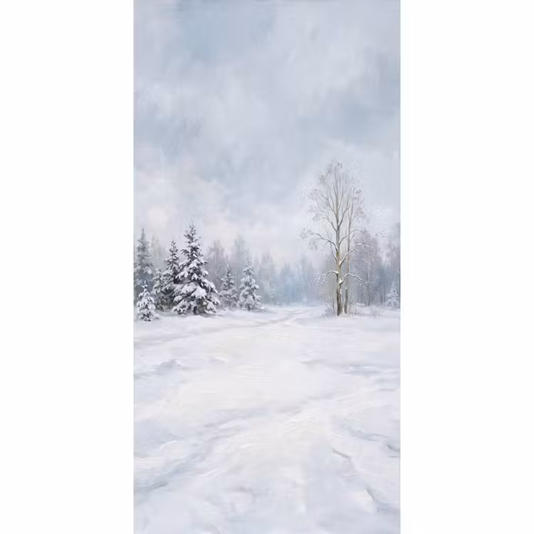 Bospad - Dennen - Sneeuw - Winter - Rustgevend Behang Vlies klein -3d_website