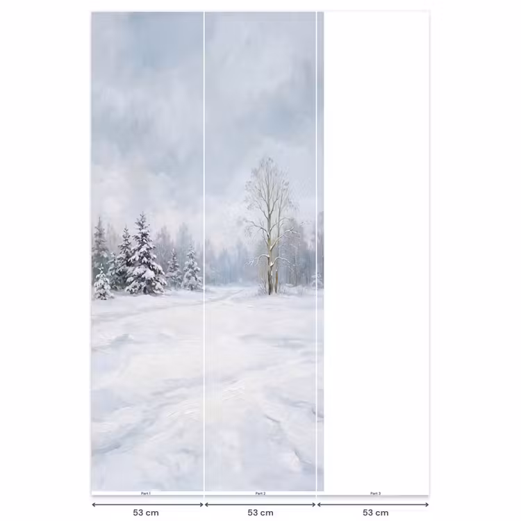 Bospad - Dennen - Sneeuw - Winter - Rustgevend Behang Vlies klein -USP_banen