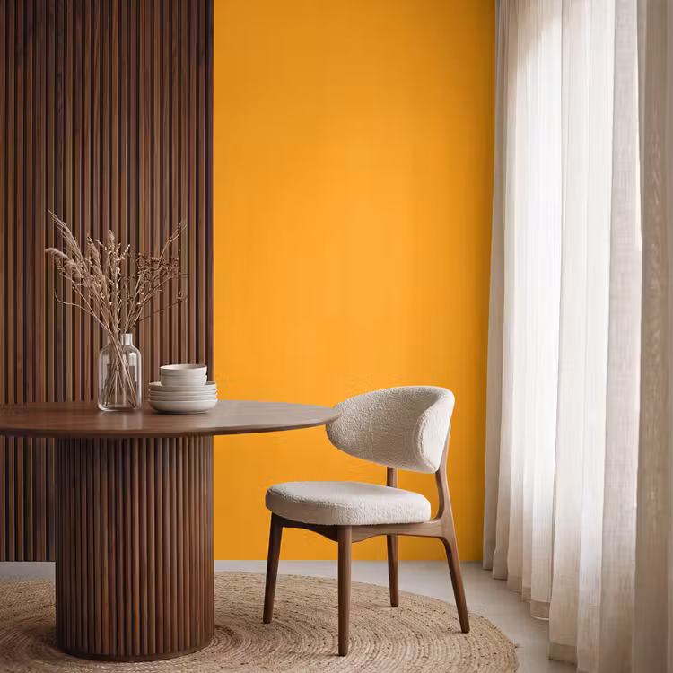 Warm - Ochre - Oranje Behang Vlies klein 1076 -sfeer1
