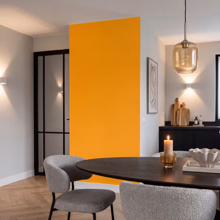 Warm - Ochre - Oranje Behang Vlies klein 1076 -sfeer3