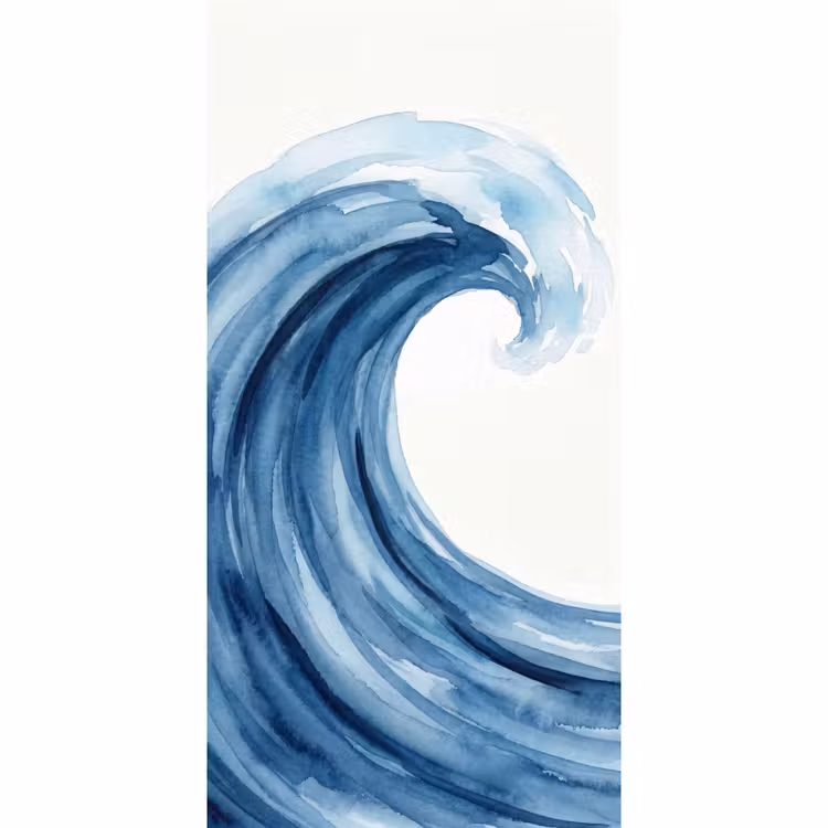 Water - Beweging - Natuur - Modern - Blauw Behang Vlies klein -3d_website