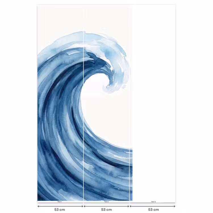 Water - Beweging - Natuur - Modern - Blauw Behang Vlies klein -USP_banen