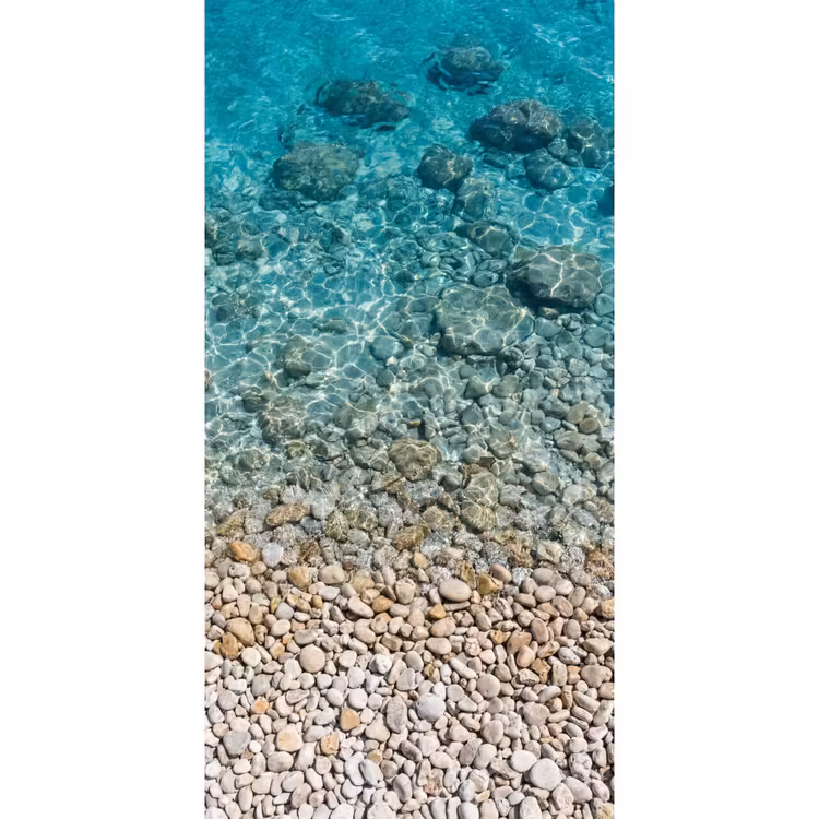 Water - Kiezels - Natuur - Levendig - Turkoois Behang Vlies klein -3d_website