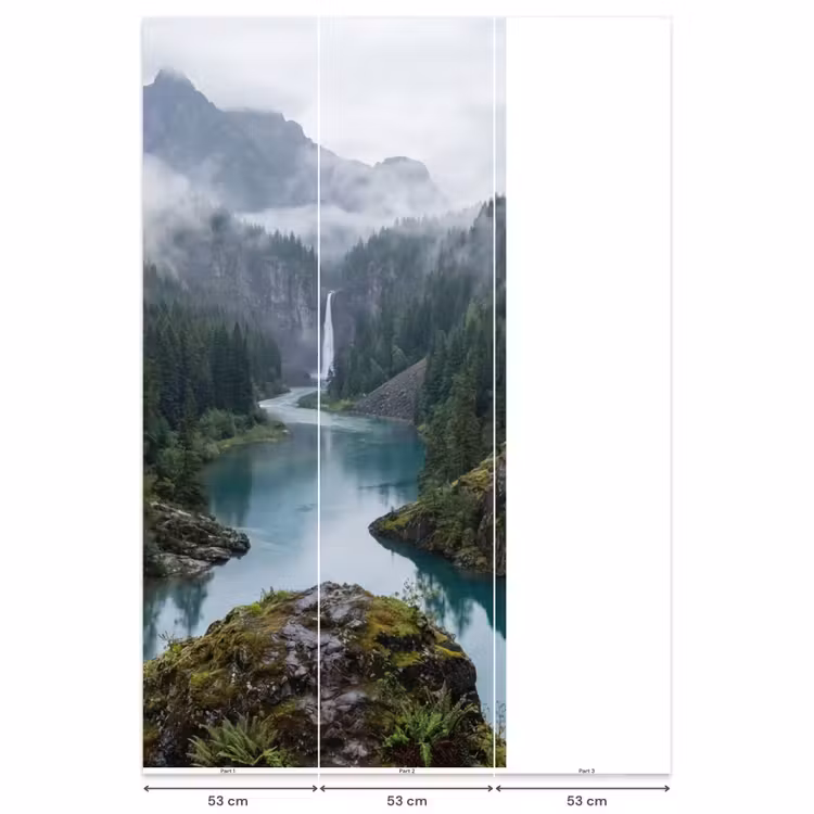 Waterval - Bomen - Bergen Behang Vlies klein -USP_banen