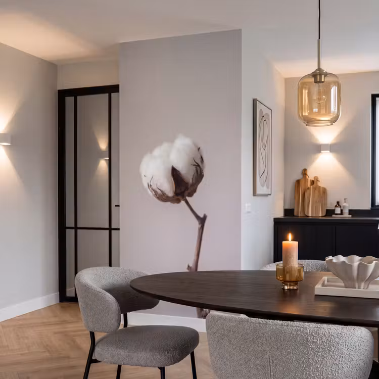 Katoenbol - Minimalistisch - Wit Behang Vlies klein -sfeer3