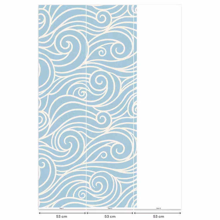 Golf - Abstract - Natuur - Modern - Blauw Behang Vlies klein -USP_banen