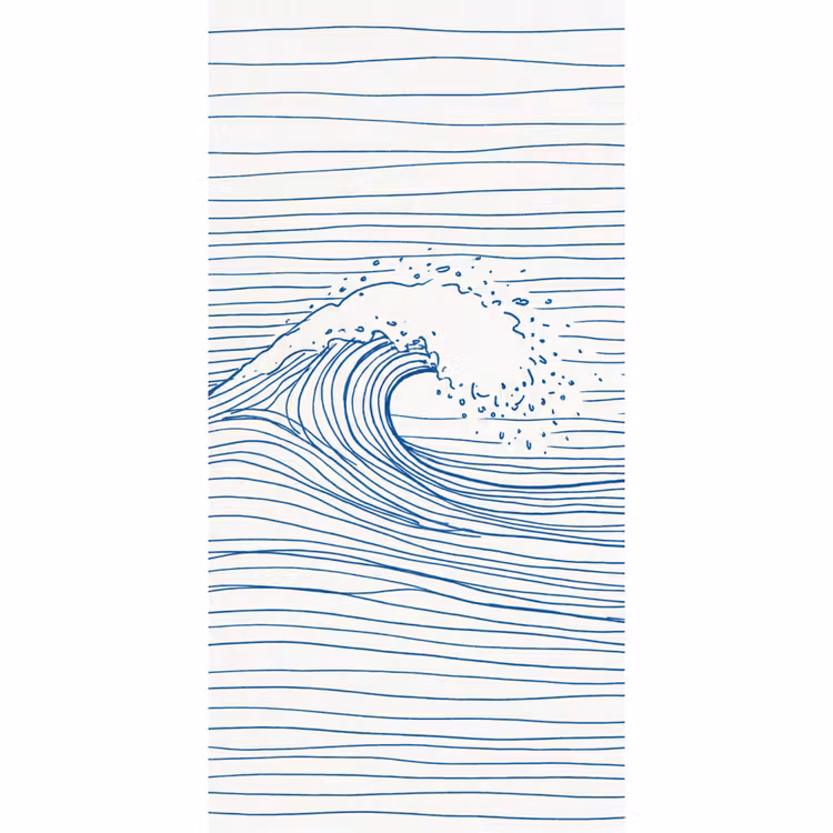 Golf - Brekende - Natuur - Minimalistisch - Blauw Behang Vlies klein -3d_website