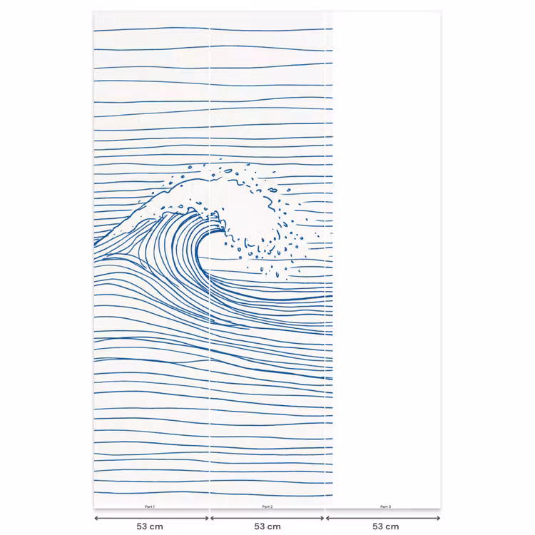 Golf - Brekende - Natuur - Minimalistisch - Blauw Behang Vlies klein -USP_banen