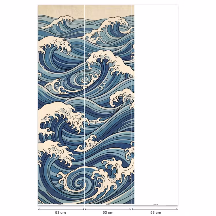 Golven - Zee - Natuur - Abstract - Blauw Behang Vlies klein -USP_banen
