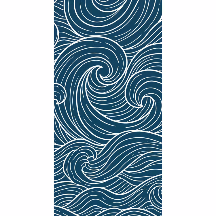 Golven - Spiraal - Water - Abstract - Blauw Behang Vlies klein -3d_website