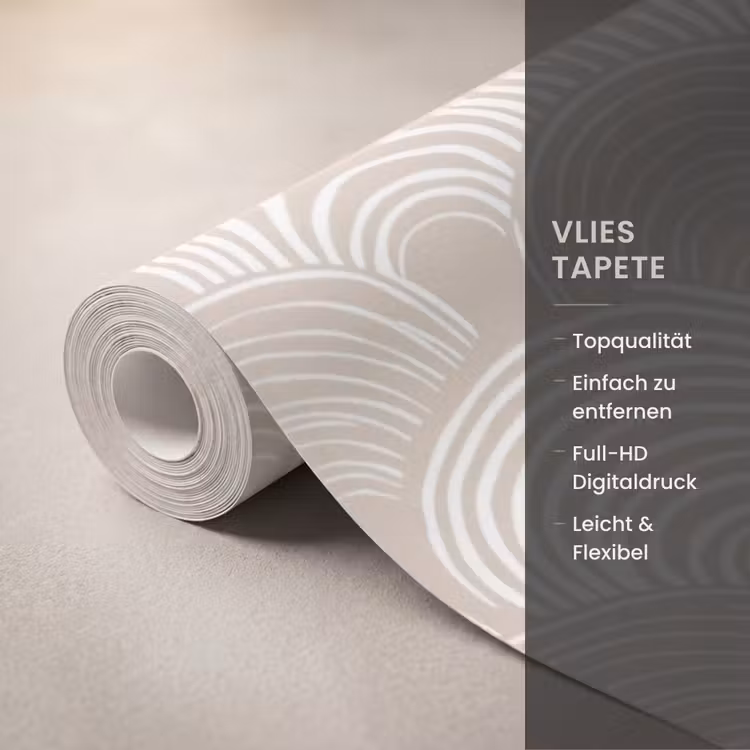 Golven - Structuur - Beige Behang Vlies klein 1076 -USP_closeupDE