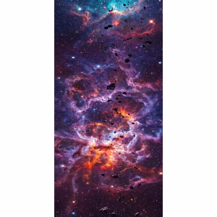 Space - Stars - Abstract - Colorful Behang Vlies klein -3d_website
