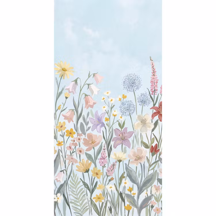 Weidebloemen - Illustratie - Kleurrijk Behang Vlies klein -3d_website