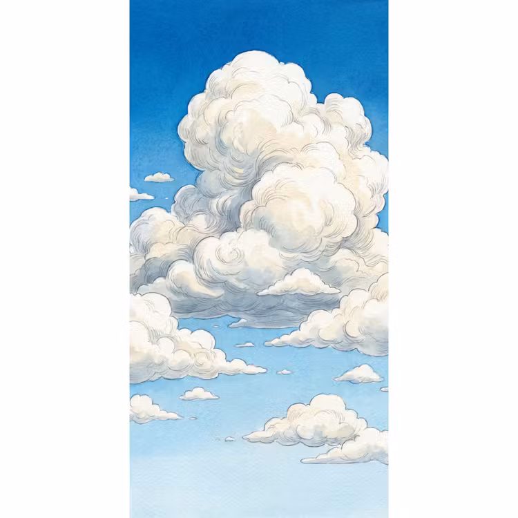 Wolken - Blauwe lucht - Natuur - Modern - Wit Behang Vlies klein -3d_website