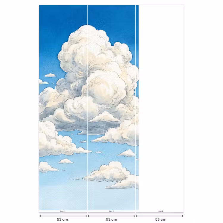 Wolken - Blauwe lucht - Natuur - Modern - Wit Behang Vlies klein -USP_banen