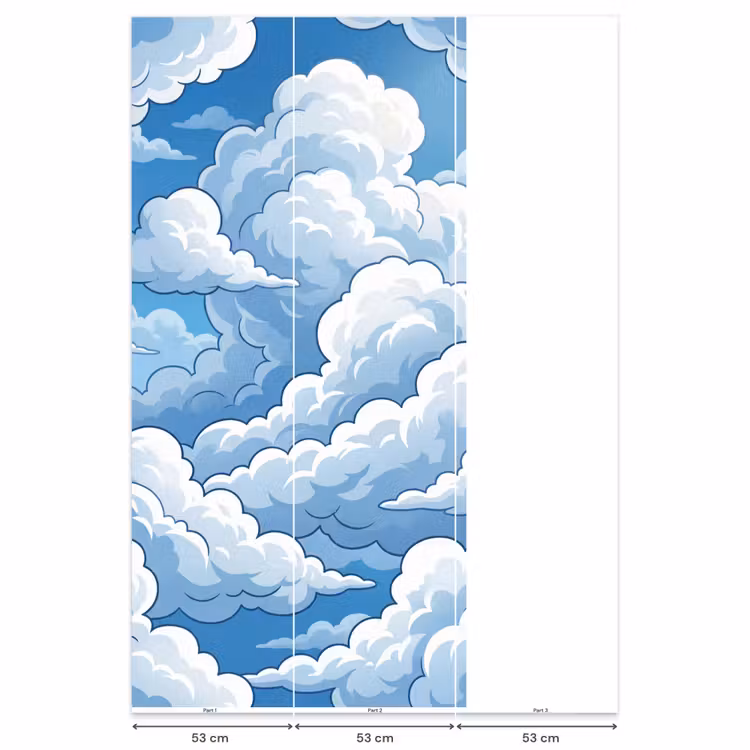 Wolken - Hemel - Abstract - Wit Behang Vlies klein -USP_banen