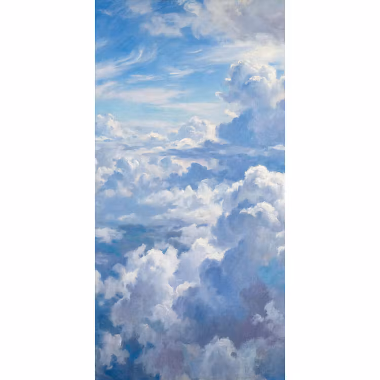 Wolken - Lucht - Natuur - Abstract - Blauw Behang Vlies klein -3d_website
