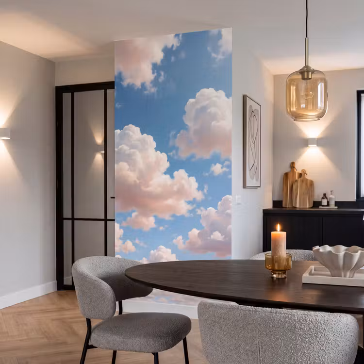 Wolken - Hemel - Natuur - Licht - Blauw Behang Vlies klein -sfeer3