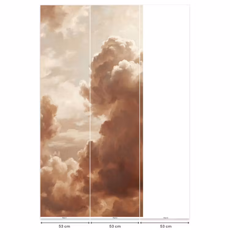 Wolken - Lucht - Natuur - Modern - Bruin Behang Vlies klein -USP_banen