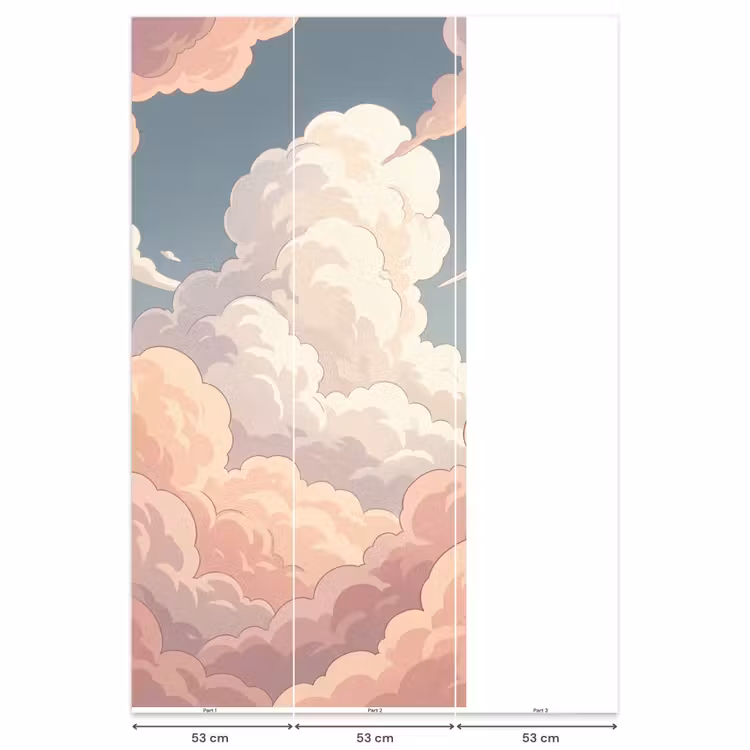 Wolken - Lucht - Natuur - Pastel - Roze Behang Vlies klein -USP_banen