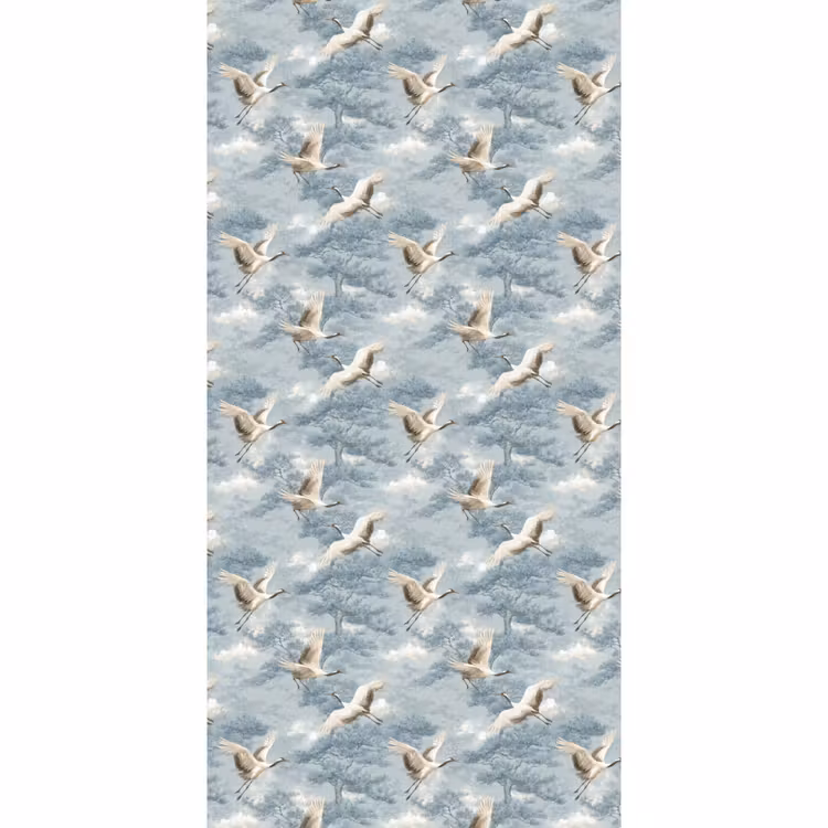 Wolken - Kraanvogels - Blauw Behang Vlies klein 1076 -3d_website