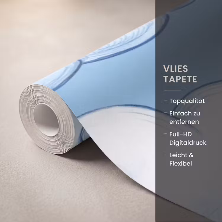 Wolken - Patroon - Hemel - Illustratie - Wit Behang Vlies klein -USP_closeupDE