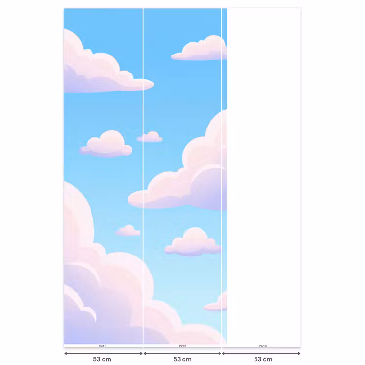 Wolken - Roze - Blauw - Natuur - Modern Behang Vlies klein -USP_banen