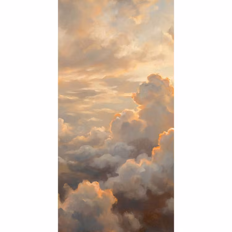 Wolken - Zonsondergang - Natuur - Abstract - Goud Behang Vlies klein -3d_website