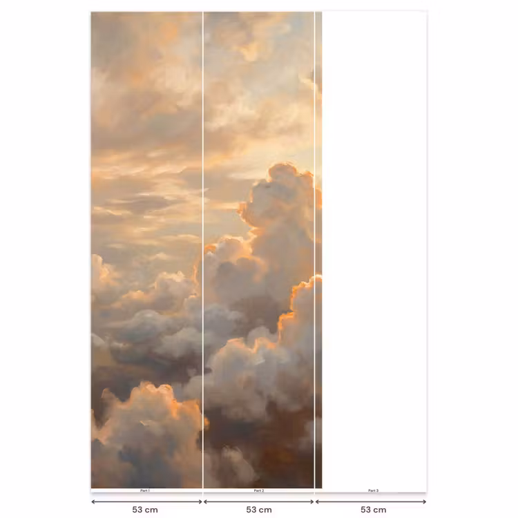 Wolken - Zonsondergang - Natuur - Abstract - Goud Behang Vlies klein -USP_banen