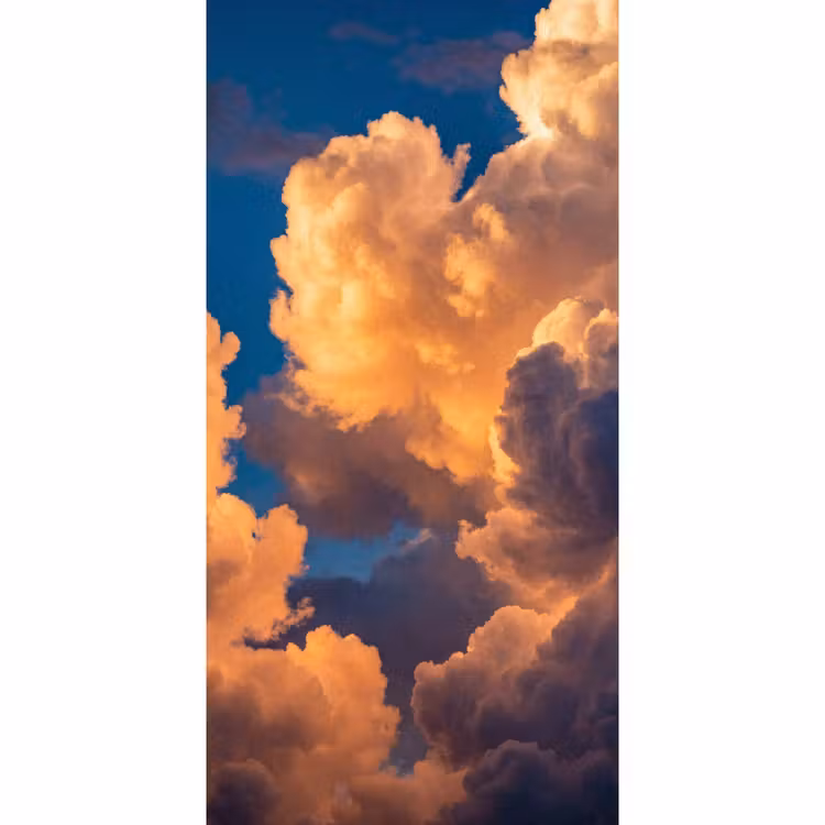Wolken - Zonsondergang - Natuur - Oranje - Blauw Behang Vlies klein -3d_website