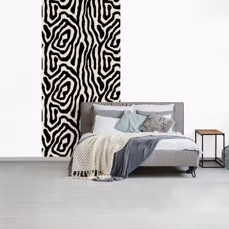 Zebra - Abstract - Zwart fotobehang vinyl groot 64 -slaapkamer