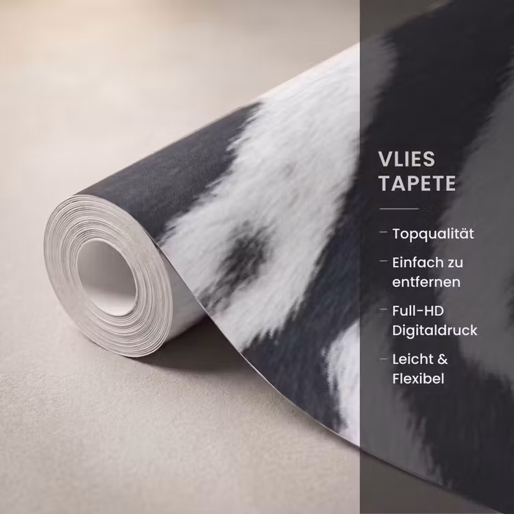 Zebra - Vacht - Klassiek - Zwart - Wit Behang Vlies klein -USP_closeupDE