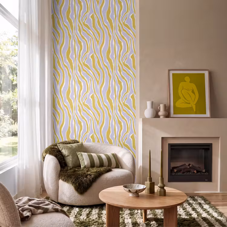 Zebra - Modern - Meerkleurig Behang Vlies klein 1076 -sfeer2
