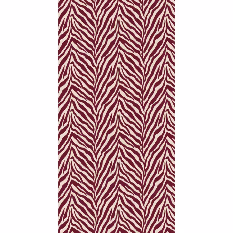 Zebra - Motief - Bordeaux - Rood Behang Vlies klein 1076 -3d_website