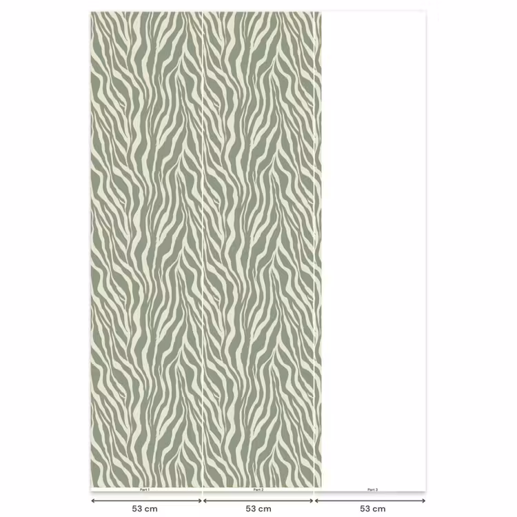 Zebra - Motief - Groen Behang Vlies klein 1076 -USP_banen