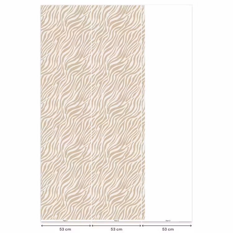 Zebra - Patroon - Beige Behang Vlies klein 1076 -USP_banen
