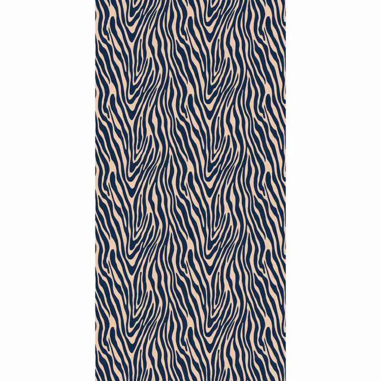 Zebra - Patroon - Blauw - Beige Behang Vlies klein 1076 -3d_website