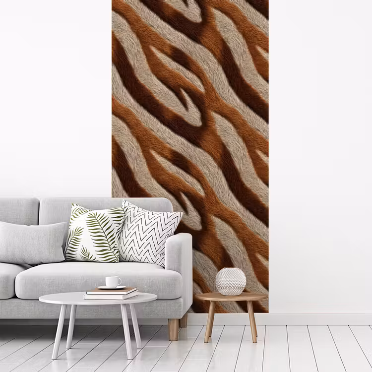 Zebra - Patroon - Bruin fotobehang vinyl groot 64 -woonkamer