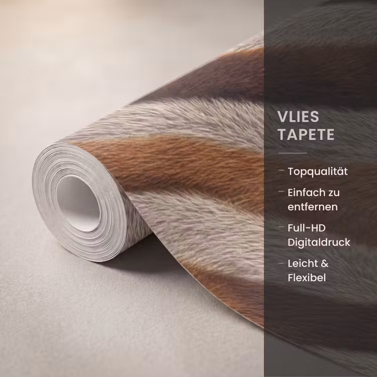 Zebra - Bruin - Patroon Behang Vlies klein 1076 -USP_closeupDE