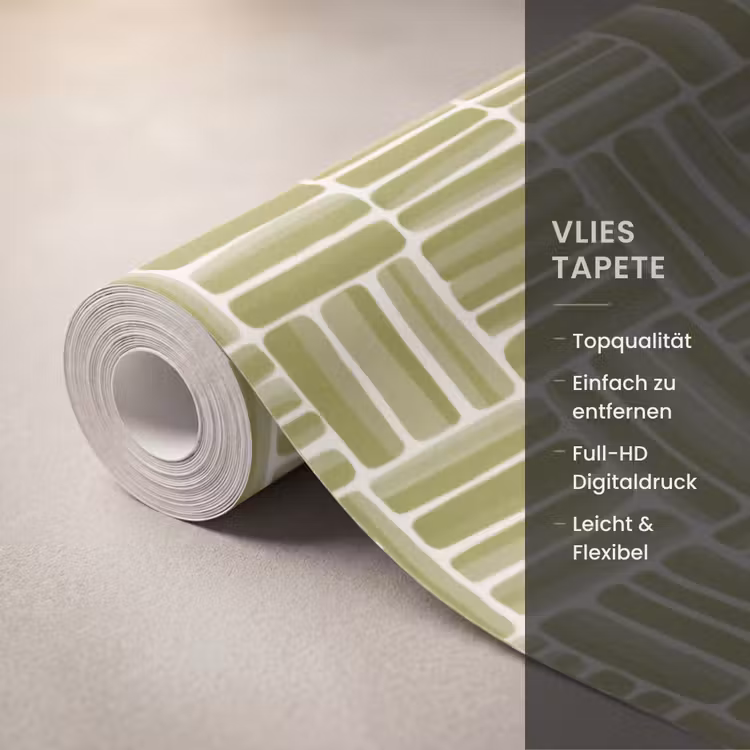 Vlecht - Patroon - Groen Behang Vlies klein 1076 -USP_closeupDE