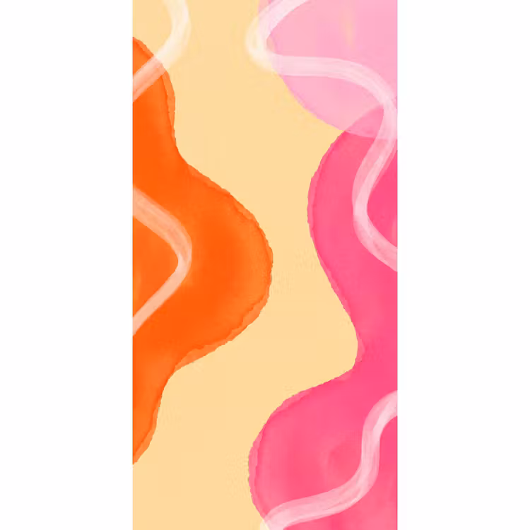 Abstract - Aquarel - Organisch - Oranje - Roze Behang Vlies klein -3d_website