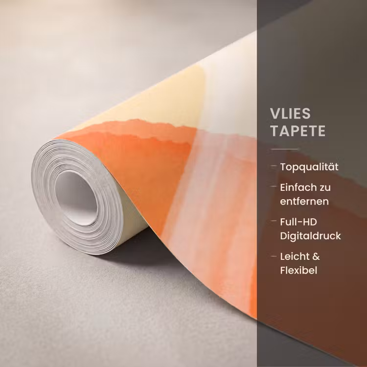 Abstract - Aquarel - Organisch - Oranje - Roze Behang Vlies klein -USP_closeupDE