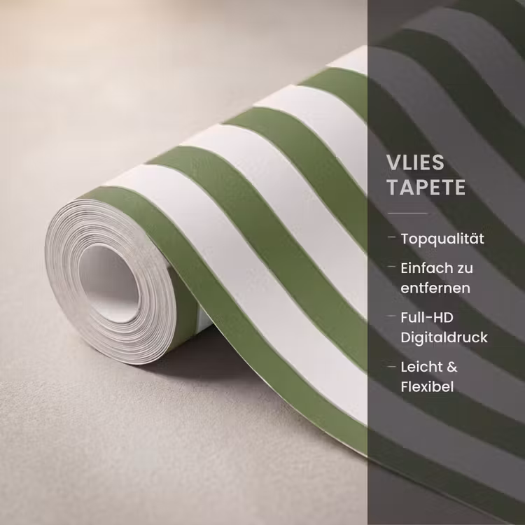 Abstract - Oog - Strepen - Modern - Groen Behang Vlies klein -USP_closeupDE