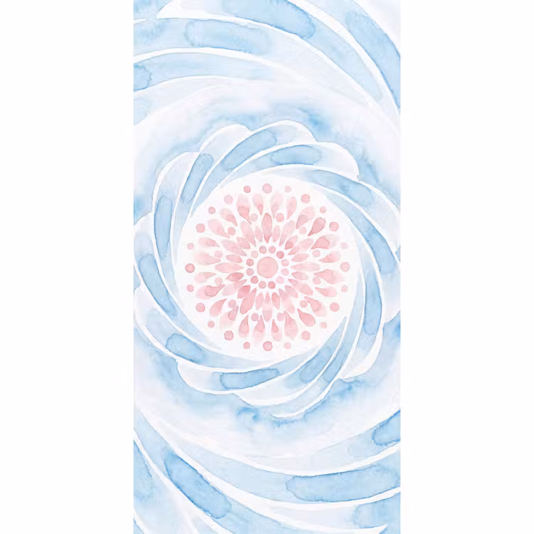 Abstract - Bloemvorm - Aquarel - Roze - Blauw Behang Vlies klein -3d_website