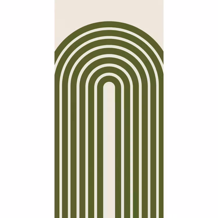 Abstract - Bogen - Modern - Groen - Kunst Behang Vlies klein -3d_website