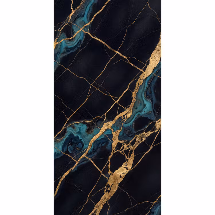Abstract - Gouden lijnen - Kunst - Modern - Zwart Behang Vlies klein -3d_website